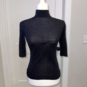 Burberry Black Women's Turtleneck 100% Silk Sweater